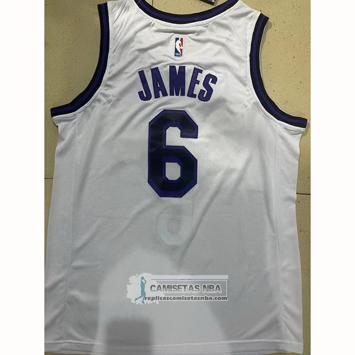 Camiseta Los Angeles Lakers LeBron James NO 6 Ciudad 2022-23 Blanco